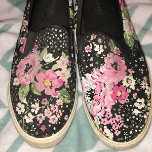 Black slip on sneakers